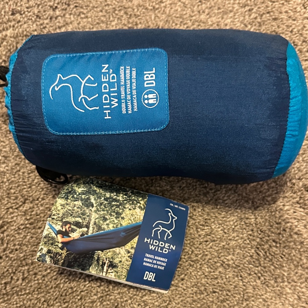 Double Hammock - Navy and Teal